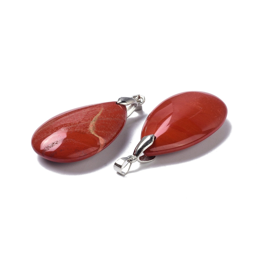 Pendentif jaspe rouge forme larme