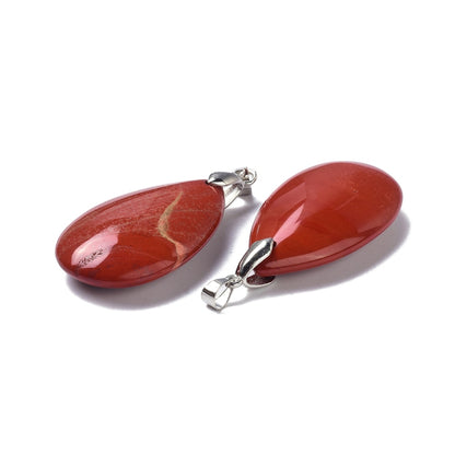 Pendentif jaspe rouge forme larme