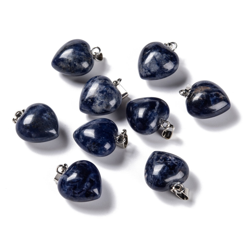 Pendentif cœur sodalite naturelle