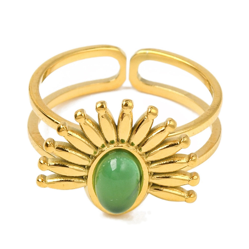 Bague forme couronne Onyx