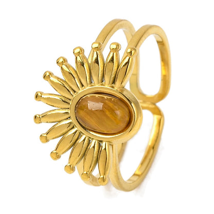 Bague forme couronne Oeil de tigre