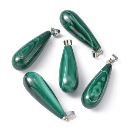 Pendentif en malachite forme goutte