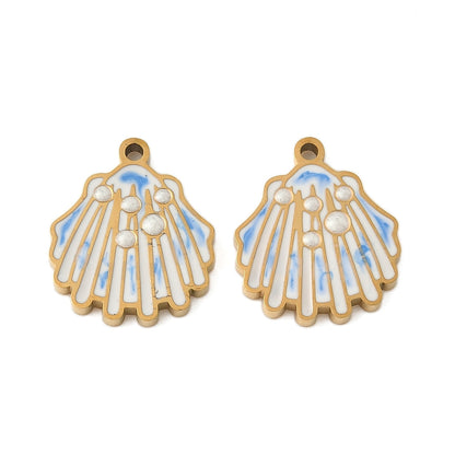 Charm coquillage - Bleu