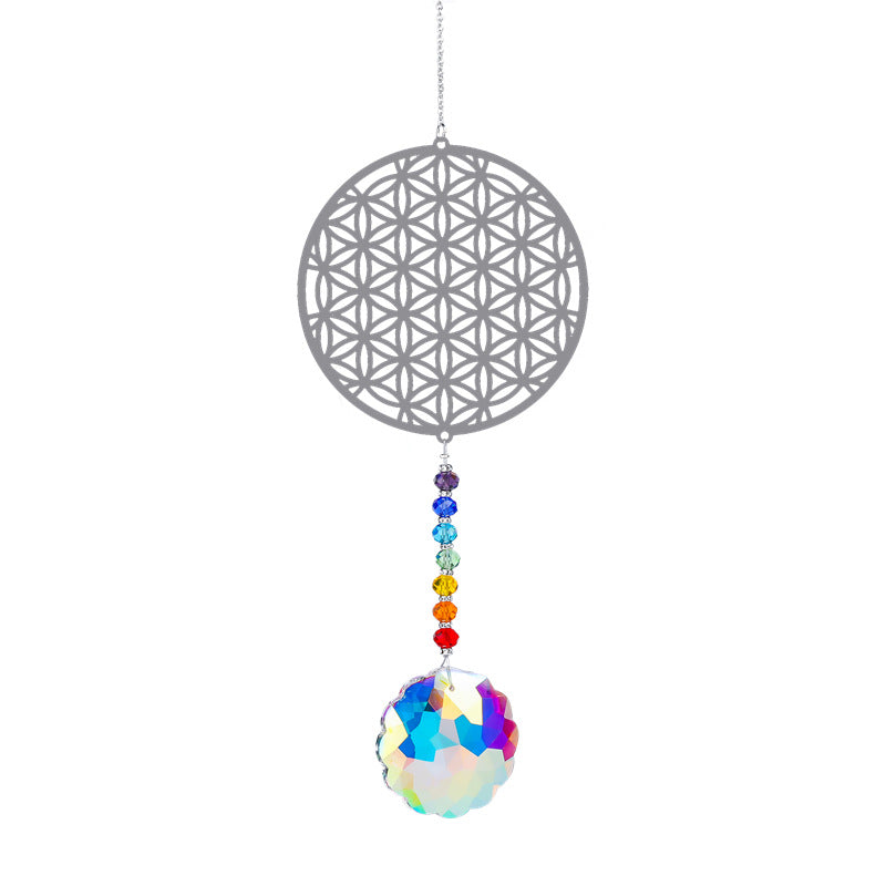 Attrape soleil fleur de vie suspendu suncatcher