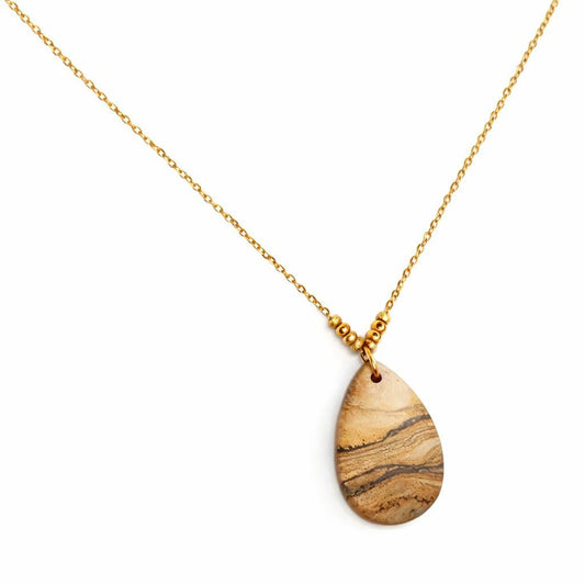 Collier - Dos d’Âne – Jaspe Paysage