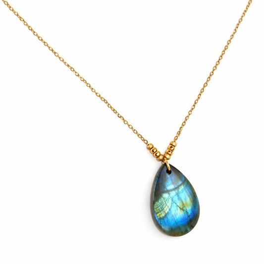 Collier pendentif - Trou de fer - Labradorite