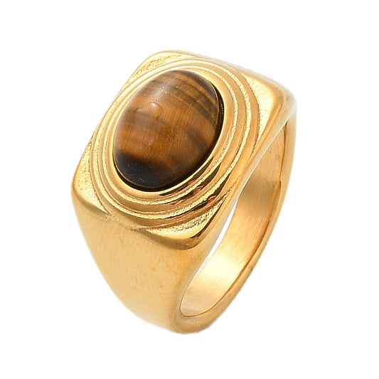 Bague chevalière homme oeil de tigre
