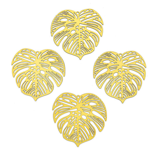 Pendentif monstera filigrane