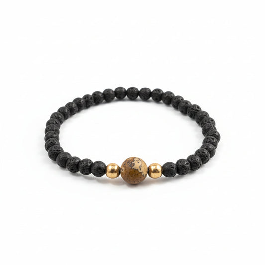 Bracelet - Dos d’Âne – Jaspe Paysage | Pierre de lave