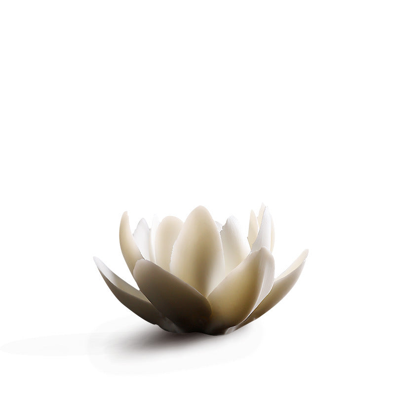 Porte-encens en porcelaine lotus blanc