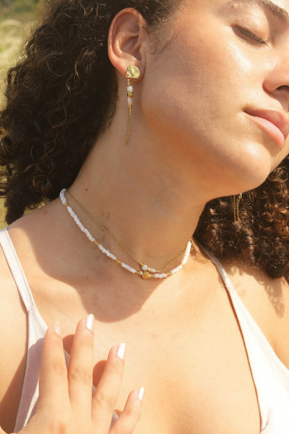 Solea - Alba - Collier nacre et pierre de gemme