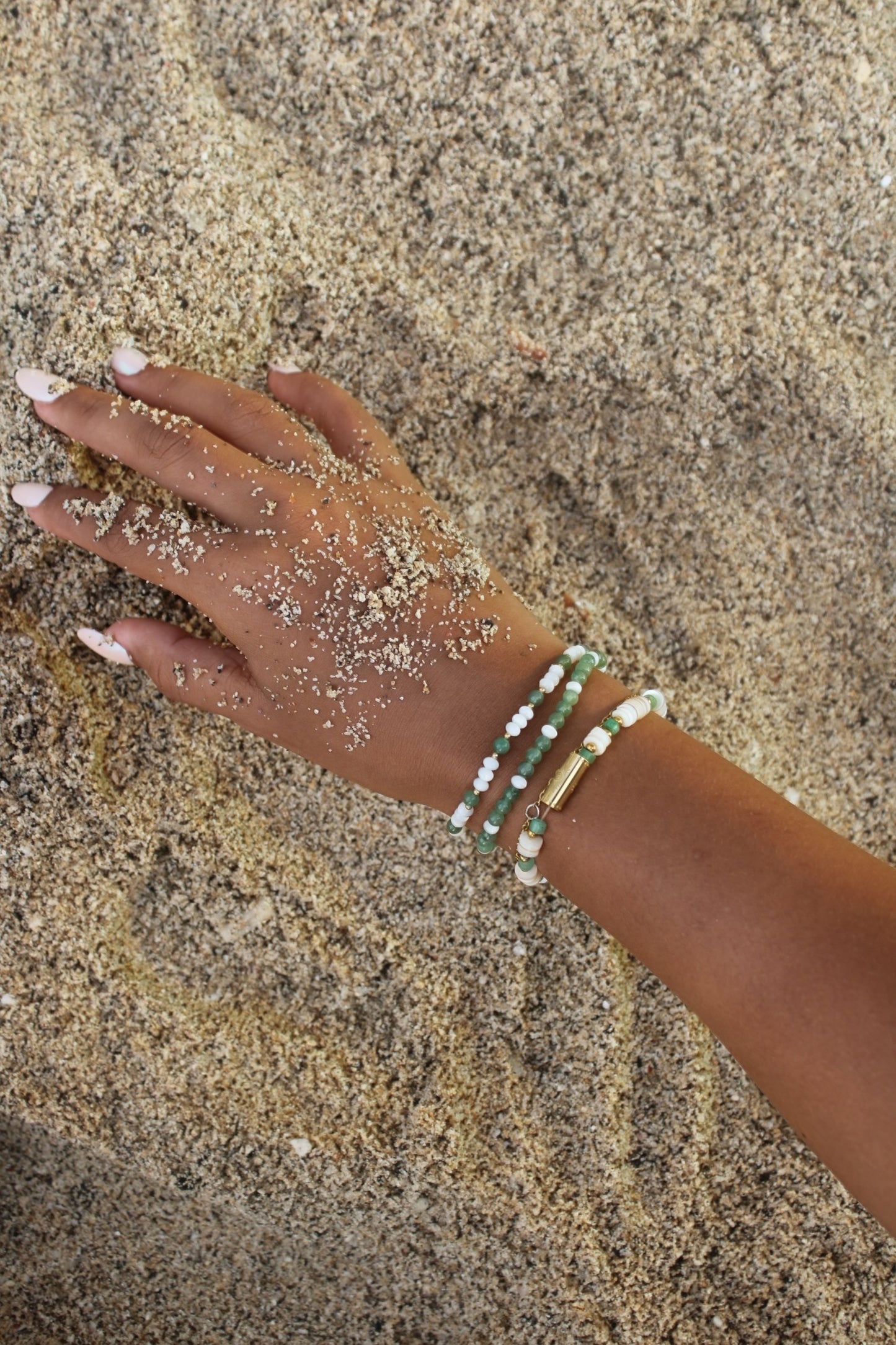 Solea - Verdea - Bracelet nacre et pierre naturelle