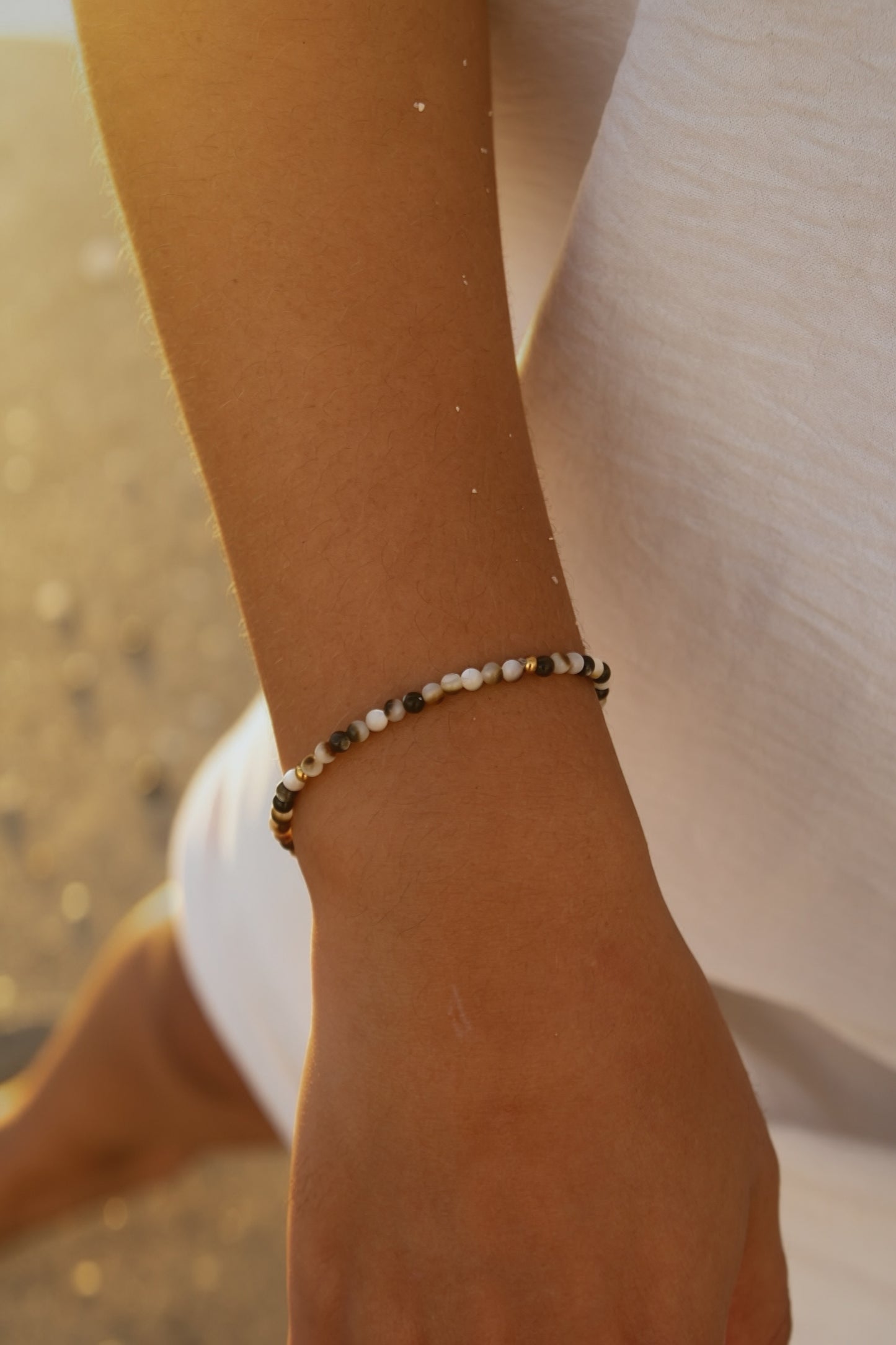 Solea - Aura - Bracelet nacre marron