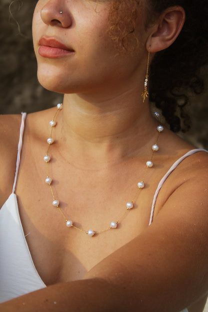 Solea - Sélène - Boucle d'oreille de perles