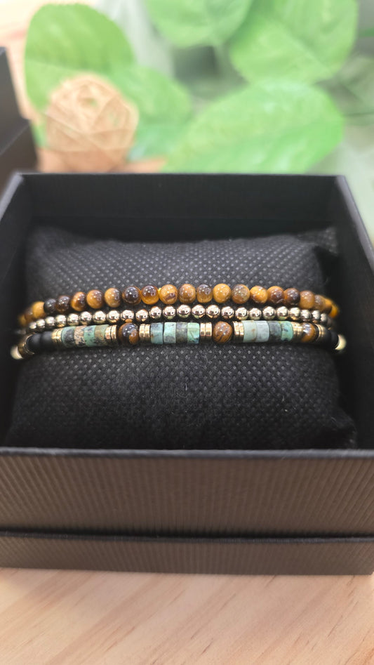 Trio de bracelets Aventurier – La Palette à Bijoux