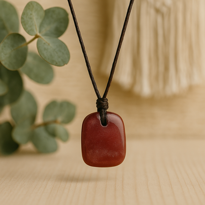 Collier Agate indienne sur cordon ajustable – Stabilité, ancrage et équilibre émotionnel