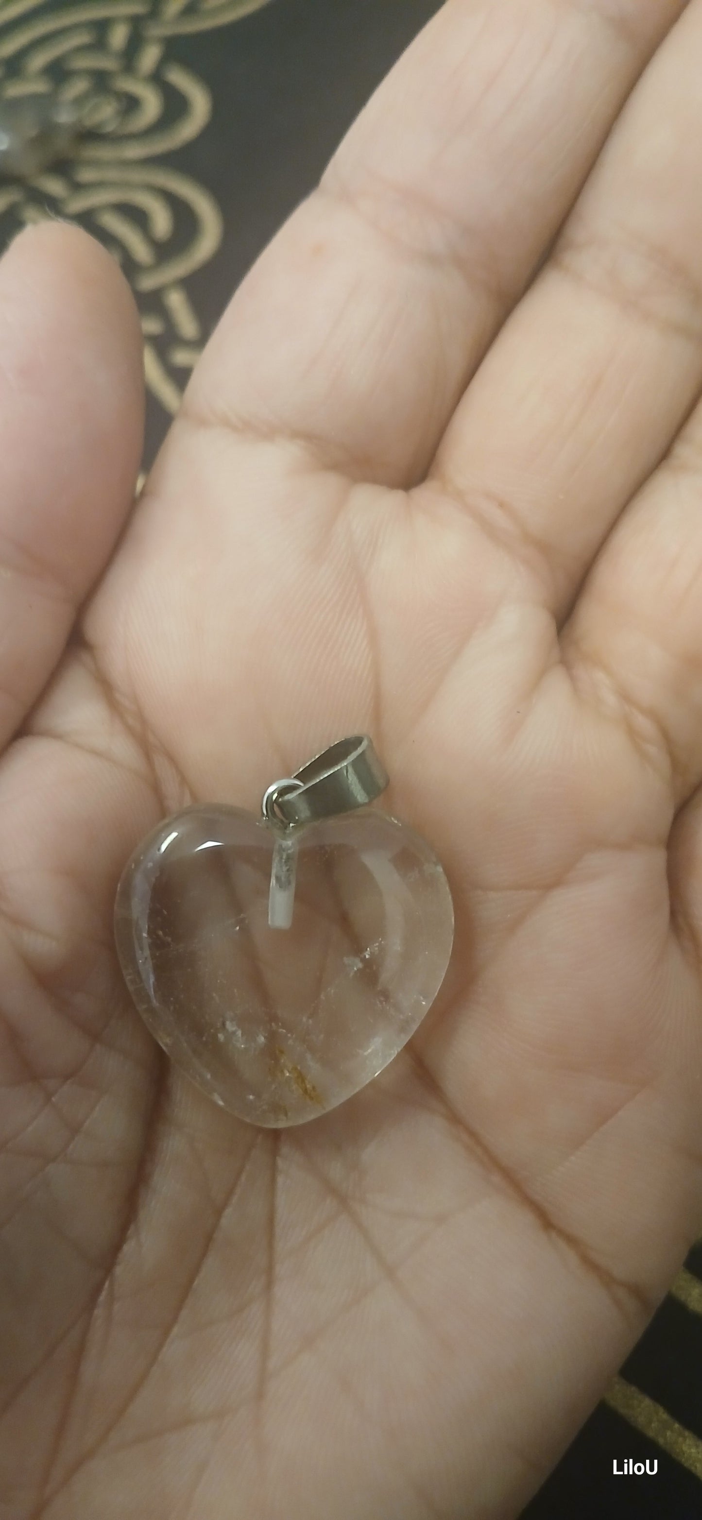 Pendentif Quartz fumé coeur