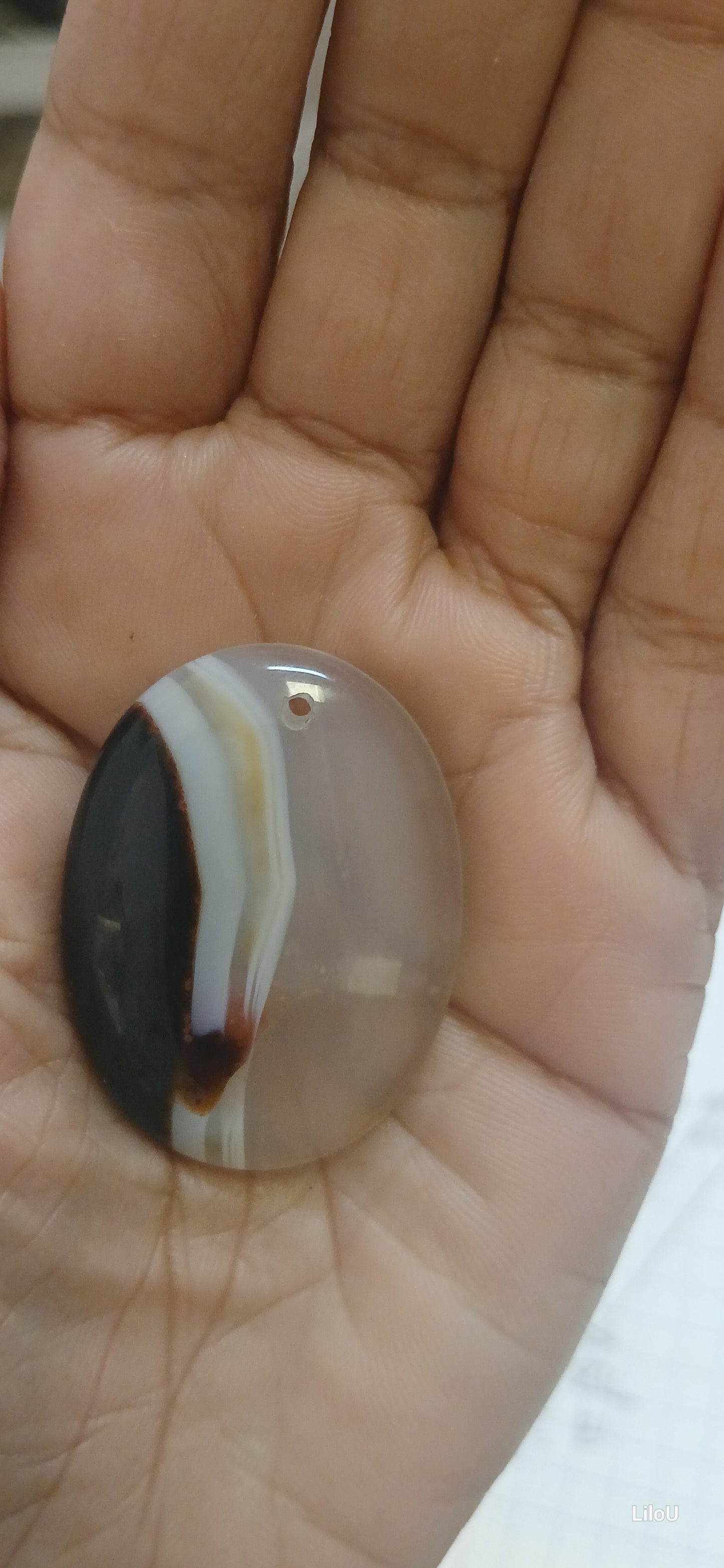 Pend agate ovale