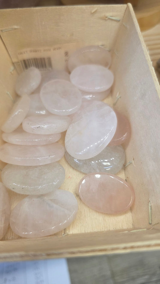 Quartz rose galet plat