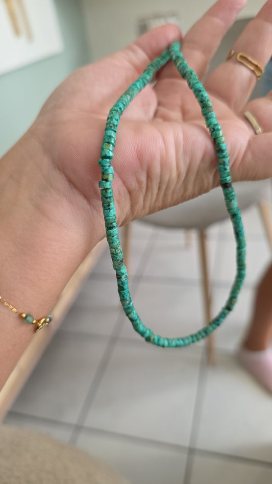Collier turquoise et chainette