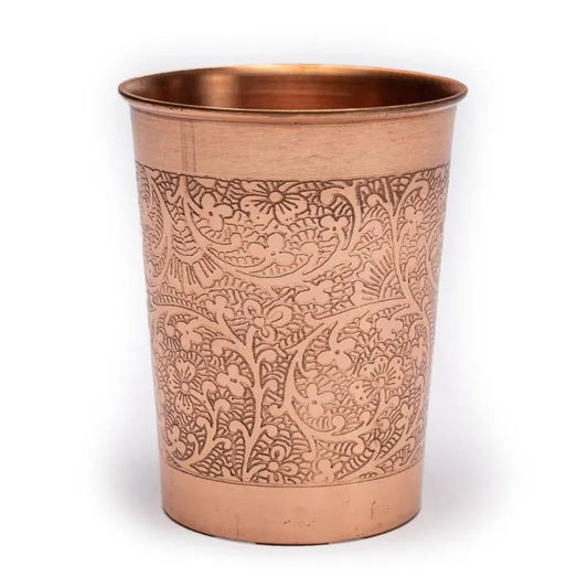 Gobelets en cuivre motif floral gravé 250ML