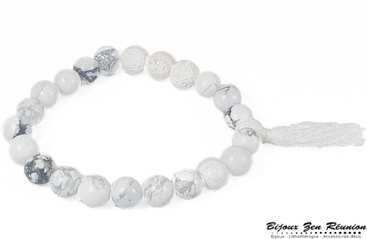 Bracelet pompon howlite