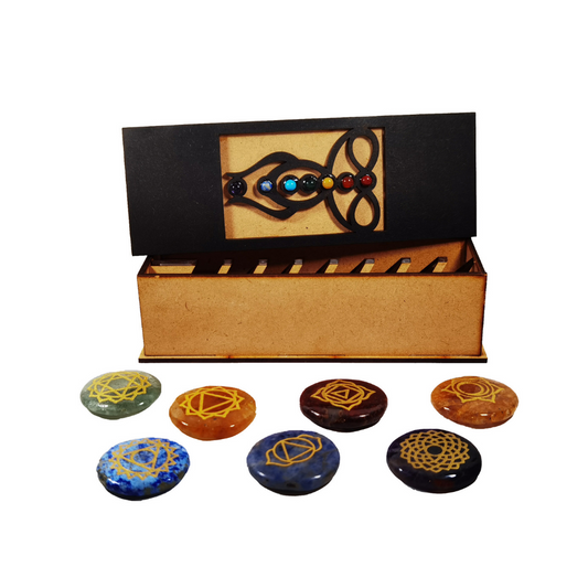 Coffret long Celtic avec pierres 7 chakras - Bijoux Zen Réunion