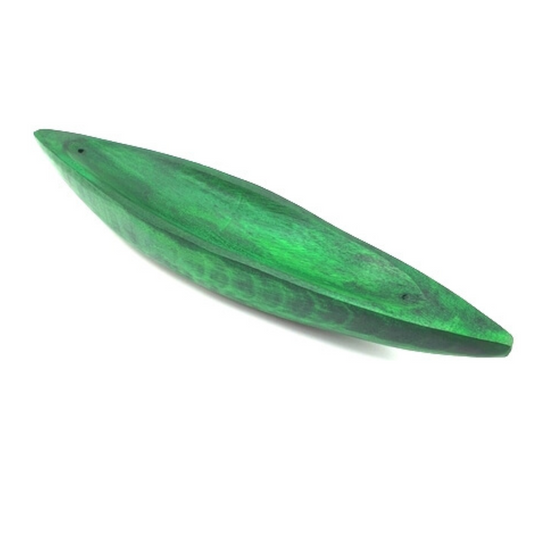 Porte-Encens Pirogue Vert 25cm