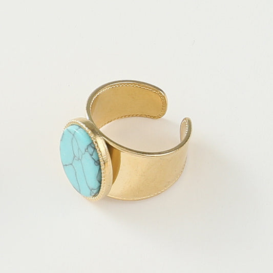 TIKY BAGUE MANCHETTE RONDE AVEC TURQUOISE