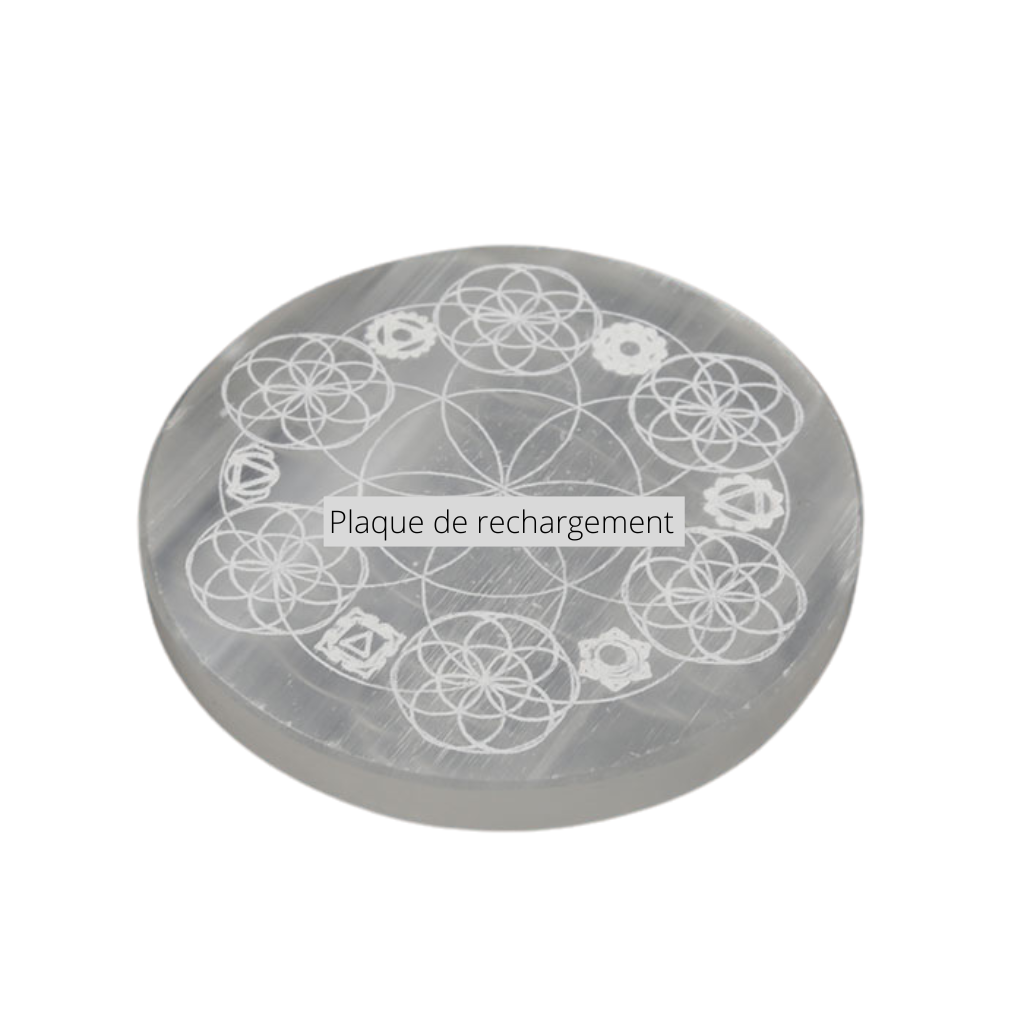 Disque plat selenite chakra