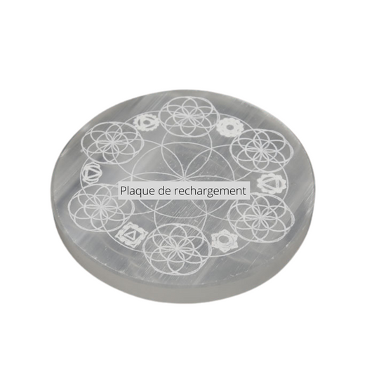 Disque plat selenite chakra