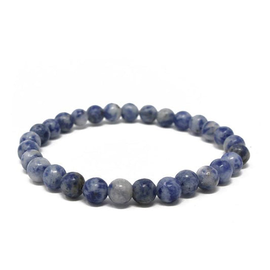 Bracelet élastique en sodalite naturelle - Bijoux zen Réunion