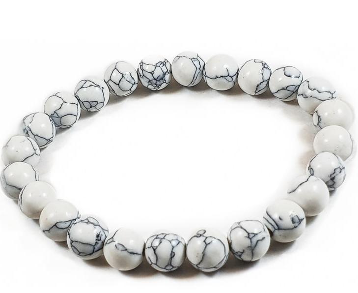 bracelet howlite 8mm - Bijoux zen Réunion