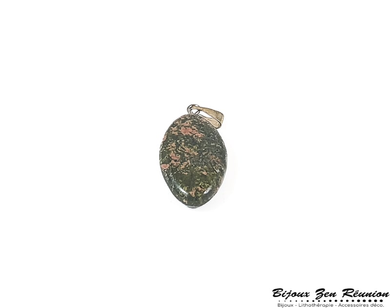 Pendentif ovale en unakite -